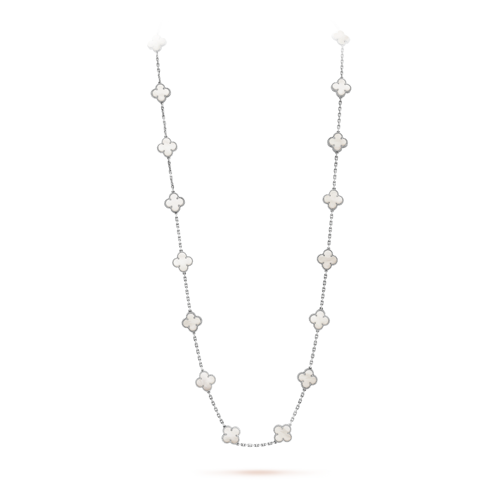 Van Cleef & Arpels Pearl Vintage Alhambra 20 Motifs Long Necklace